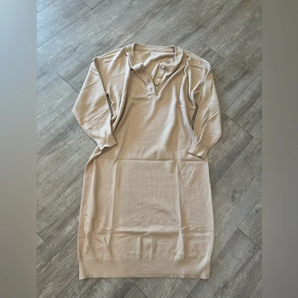 Beige Knit Sweater Dress XL - Picture 6 of 9
